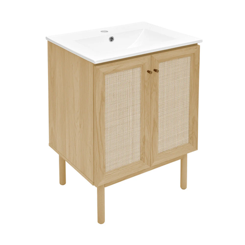 Swiss Madison Classe 24" Freestanding Bathroom Vanity - Natural Oak with White Sink Top - SM-BV662NO