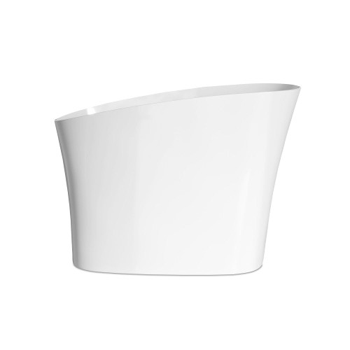 Swiss Madison Cascade II 48" Single Slipper Japanese Soaking Freestanding Bathtub - Matte White, Stool Included - SM-FB5901MW