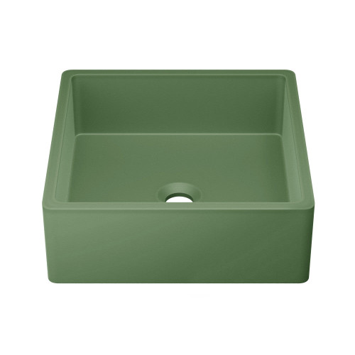 Swiss Madison  Lisse 15.5" Concrete Square Vessel Sink - Matte Royal Green - SM-VSC101RR