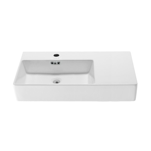 Swiss Madison  St. Tropez 36" Rectangle Wall-Mounted Sink with Left Side Faucet Mount - SM-WS402