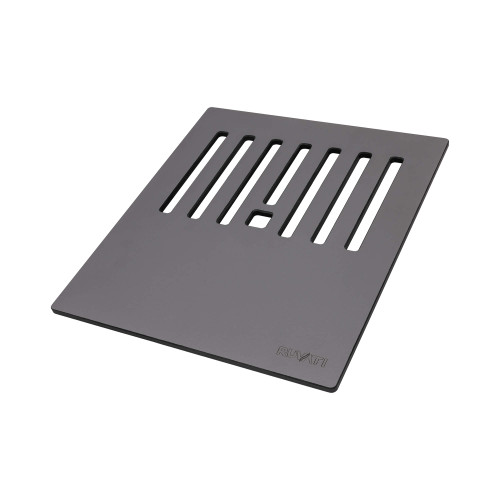 Ruvati 15 x 13 inch Textured Gray Finish Cutting Board With Dish Plate Caddy for Workstation Sinks - RVA1226GR