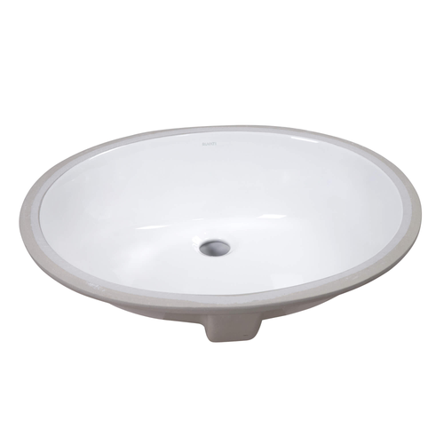 Ruvati 19 x 15 inch Undermount Bathroom Sink White Oval Porcelain Ceramic with Overflow - RVB0621