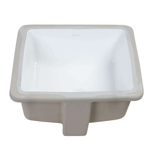Ruvati 11 x 11 inch Undermount Bathroom Vanity Sink White Square Porcelain Ceramic with Overflow - RVB0742