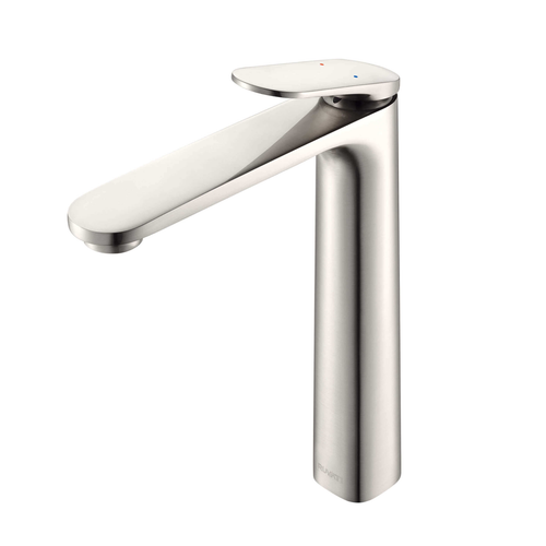 Ruvati Este Single Hole Tall Vessel Faucet Modern Bathroom Vanity in Brushed Nickel - RVF5136BN