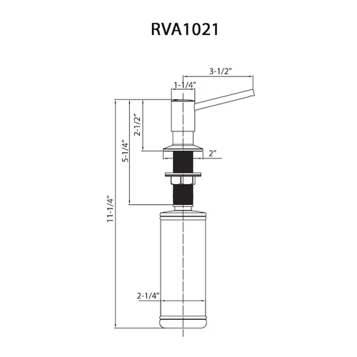 Ruvati Soap Dispenser With Brass Pump Head in Brushed Gold - RVA1021SG