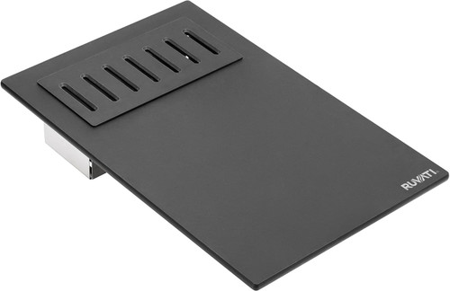 Ruvati Cutting Board with Inserted Colander Workstation Accessory in Black Composite - RVA1220BWC