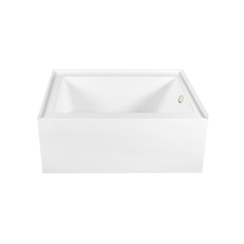 Kingston Brass 60" Acrylic Rectangular 3-Wall Alcove Tub Combo with Waste and Overflow Drain (Right Hand Drain), Glossy White/Polished Nickel - CVTAP603222R6