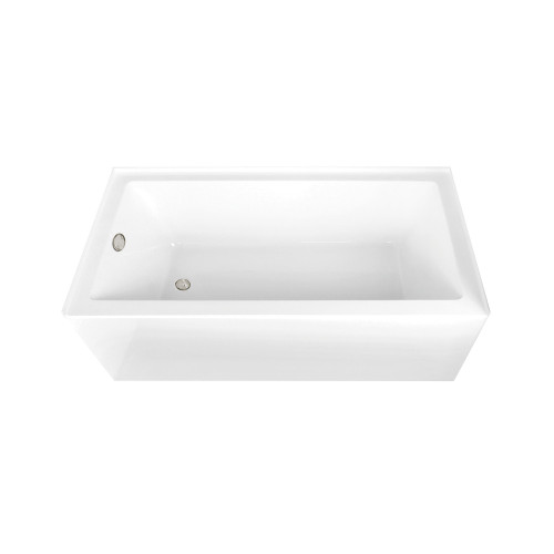 Kingston Brass 66" Acrylic Rectangular 3-Wall Alcove Tub Combo with Waste and Overflow Drain (Left Hand Drain), Glossy White/Polished Nickel - CVTAP663222L6