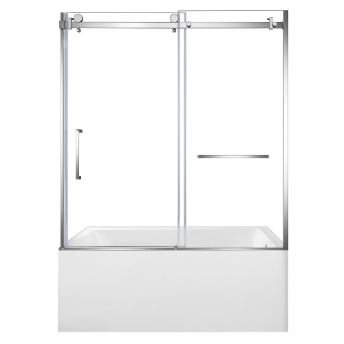 Kingston Brass 60" Acrylic Rectangular 3-Wall Alcove Tub Combo with Tub Door (Right Hand Drain), White/Polished Chrome - KVTAP603222R1