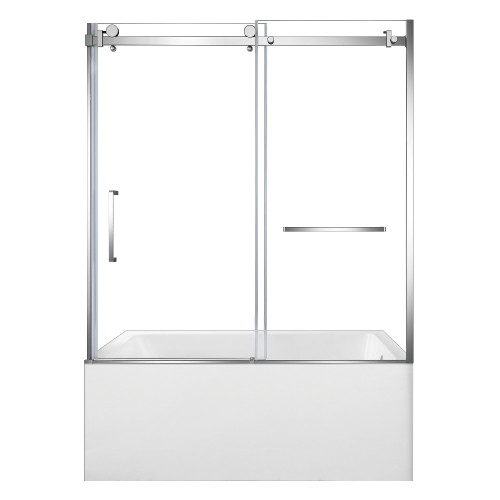 Kingston Brass 60" Acrylic Rectangular 3-Wall Anti-Skid Alcove Tub Combo with Tub Door (Right Hand Drain), White/Polished Chrome - KVTAP6031R22T1