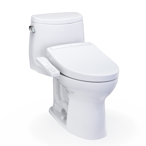 TOTO® WASHLET+® UltraMax® II One-Piece Elongated 1.28 GPF Toilet and WASHLET+® S2 Bidet Seat, Cotton White - MW6043346CEFG#01