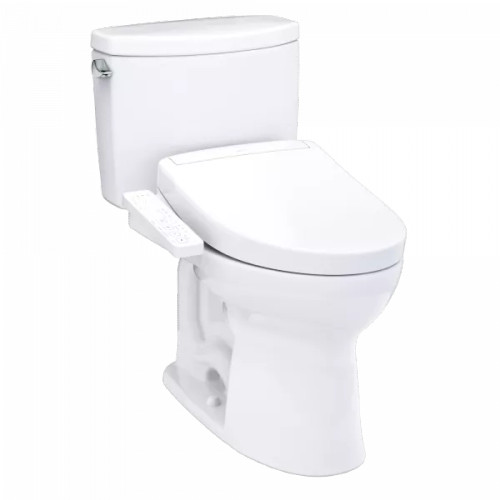 TOTO® WASHLET+® Drake® II 1G® Two-Piece Elongated 1.0 GPF Toilet and WASHLET+® S2 Bidet Seat, Cotton White - MW4543346CUFG#01