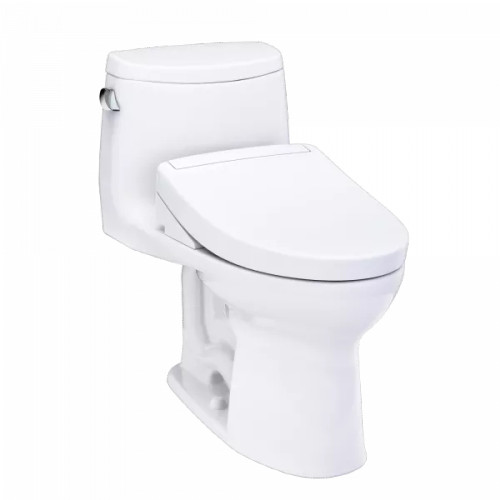 TOTO® WASHLET+® UltraMax® II One-Piece Elongated 1.28 GPF Toilet and WASHLET+® S5 Bidet Seat, Cotton White - MW6043446CEFG#01