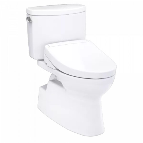 TOTO® WASHLET+® Vespin® II 1G® Two-Piece Elongated 1.0 GPF Toilet and WASHLET+® S5 Bidet Seat, Cotton White - MW4743446CUFG#01