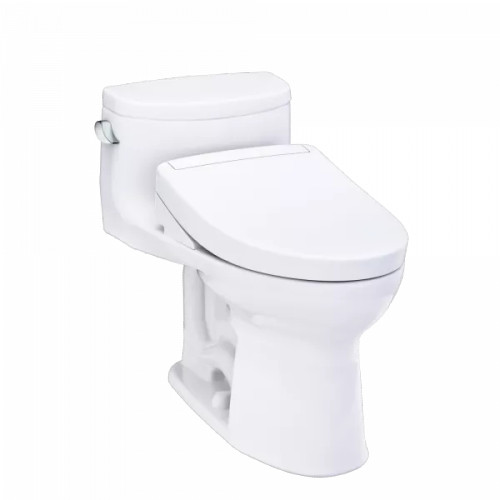 TOTO® WASHLET+® Supreme® II One-Piece Elongated 1.28 GPF Toilet and WASHLET+® S5 Bidet Seat, Cotton White - MW6343446CEFG#01