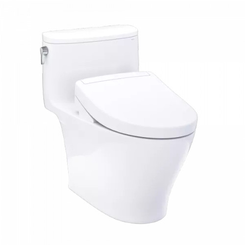 TOTO® WASHLET®+ Nexus® One-Piece Elongated 1.28 GPF Toilet and WASHLET S5 Bidet Seat, Cotton White - MW6423446CEFG#01