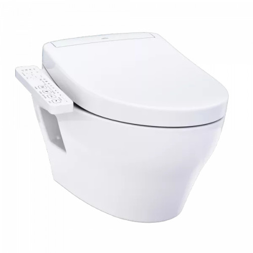 TOTO® WASHLET®+ EP Wall-Hung Elongated Toilet and WASHLET S2 Bidet Seat and DuoFit® In-Wall 0.9 and 1.28 GPF Dual-Flush Tank System, Matte Silver - CWT4283346CMFG#MS