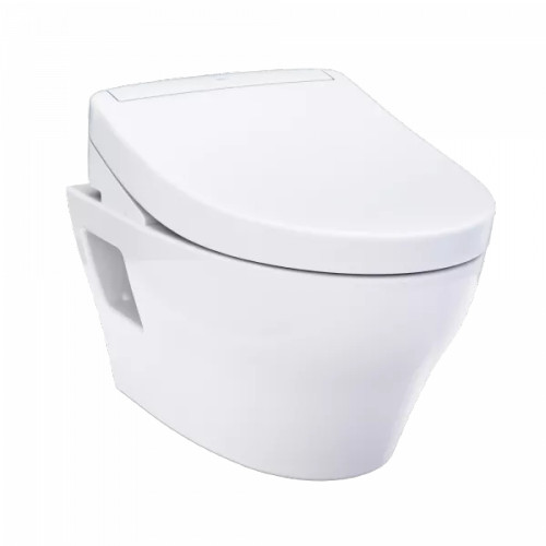 TOTO® WASHLET®+ EP Wall-Hung Elongated Toilet and WASHLET S5 Bidet Seat and DuoFit® In-Wall 0.9 and 1.28 GPF Dual-Flush Tank System, Matte Silver - CWT4283446CMFG#MS