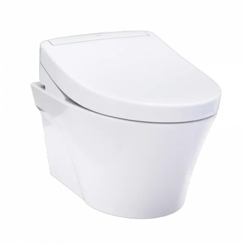 TOTO® WASHLET®+ AP Wall-Hung Elongated Toilet and WASHLET S5 and DuoFit® In-Wall 0.9 and 1.28 GPF Dual-Flush Tank System, Matte Silver - CWT4263446CMFG#MS