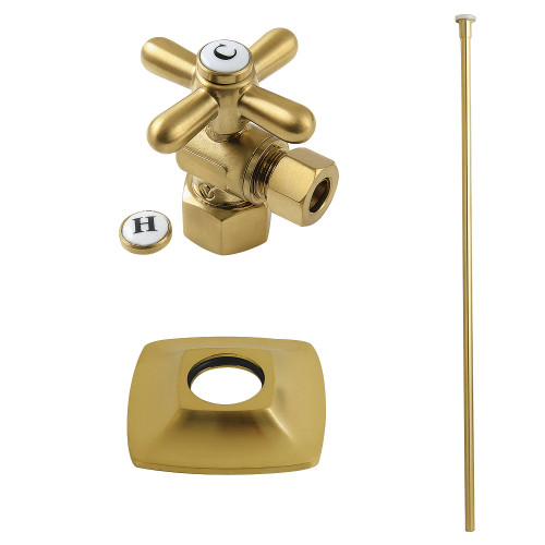 Kingston Brass Gehry Plumbing Toilet Trim Kit with Flange, Brushed Brass -  KTK110P7