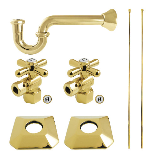 Kingston Brass Trapeze Modern Plumbing Sink Trim Kit with P-Trap, Polished Brass -  KPK130P2