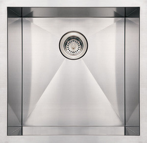 Whitehaus WHNCM1920 19" Noah Commercial Single Bowl Undermount Kitchen Sink - Brushed Stainless Steel