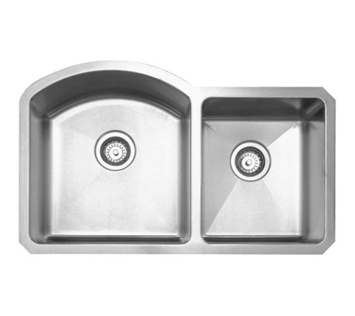 Whitehaus WHNC3220 31 7/8" Noah Chefhaus Series Double Bowl Undermount Kitchen Sink - Brushed Stainless Steel