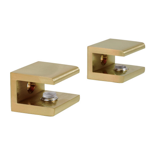 Kingston Brass Levitas Glass Shelf Clamp, Brushed Brass - BAB1017