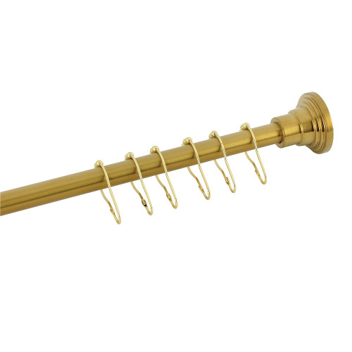 Kingston Brass Edenscape 38"-60" Stainless Steel Adjustable Shower Curtain Rod with Rings, Brushed Brass - SCC2817