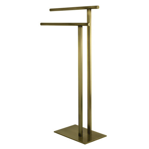 Kingston Brass Edenscape 32-7/16" Freestanding Pedestal 2-Tier L-Shape Towel Rack, Antique Brass - SCC6033