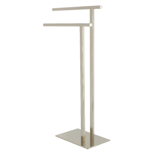 Kingston Brass Edenscape 32-7/16" Freestanding Pedestal 2-Tier L-Shape Towel Rack, Polished Nickel - SCC6036