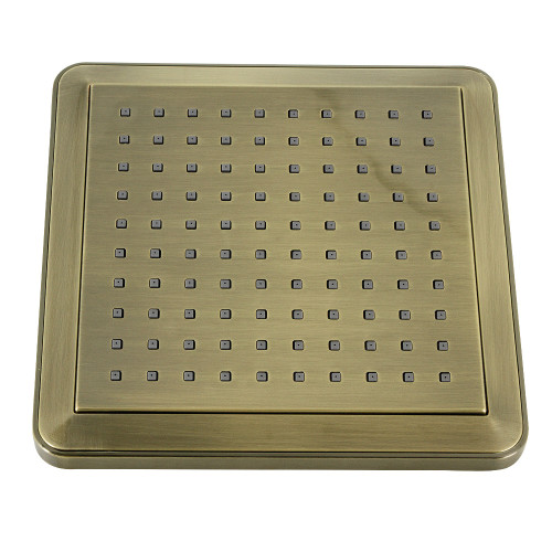 Kingston Brass Claremont 9-5/8" Square Rainfall ABS Shower Head, Antique Brass - K250A3