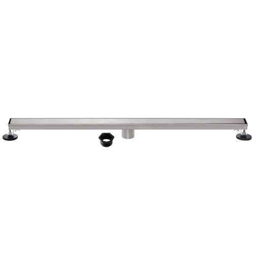 Kingston Brass Watercourse 60" Stainless Steel Linear Shower Drain with Reversible Tile Insert and Flat Grate, Brushed Nickel - BSF6028