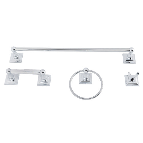Kingston Brass Serano 4-Piece Towel Bar Bathroom Accessory Set, Polished Chrome - BAHK321478C