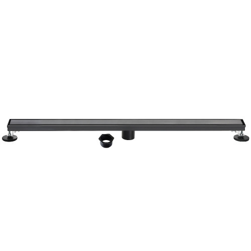 Kingston Brass Watercourse 60" Stainless Steel Linear Shower Drain with Reversible Tile Insert and Flat Grate, Matte Black - BSF6020