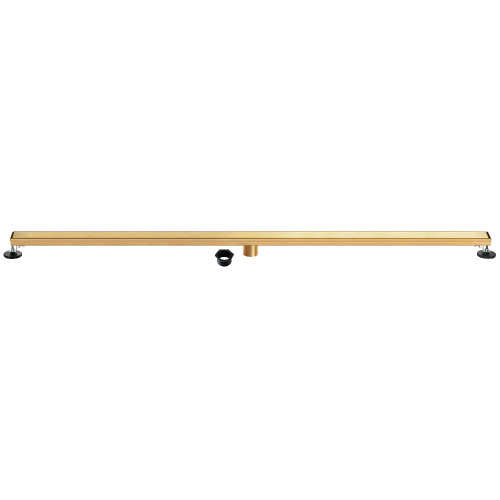 Kingston Brass Watercourse 72" Stainless Steel Linear Shower Drain with Reversible Tile Insert and Flat Grate, Brushed Brass - BSF7227
