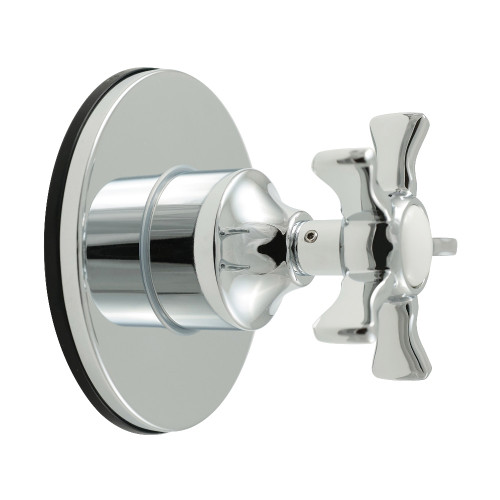 Kingston Brass Hamilton Single-Handle Three-Way Diverter Valve with Round Trim Kit, Polished Chrome - KS3031NX