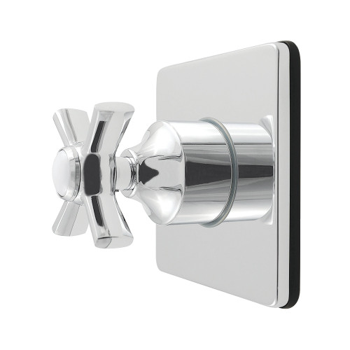 Kingston Brass Millennium Single-Handle Six-Way Diverter Valve with Square Trim Kit, Polished Chrome - KS4041ZX