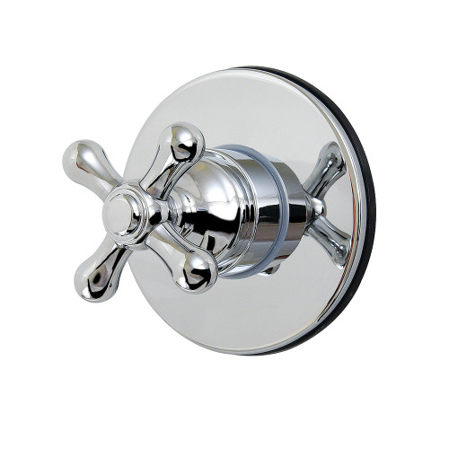 Kingston Brass Restoration Single-Handle Six-Way Diverter Valve with Round Trim Kit, Polished Chrome - KS4031AX