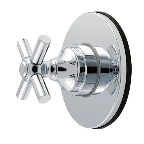 Kingston Brass Elinvar Single-Handle Six-Way Diverter Valve with Round Trim Kit, Polished Chrome - KS4031EX