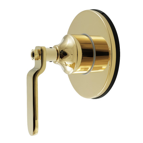 Kingston Brass Whitaker Single-Handle Three-Way Diverter Valve with Round Trim Kit, Polished Brass - KS3032KL