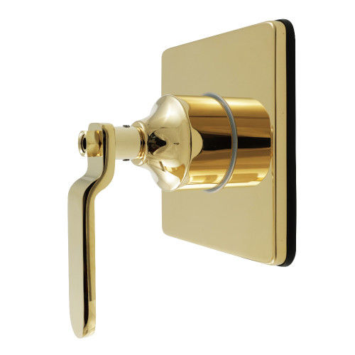 Kingston Brass Whitaker Single-Handle Three-Way Diverter Valve with Square Trim Kit, Polished Brass - KS3042KL
