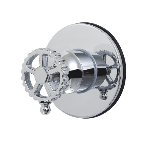 Kingston Brass Fuller Single-Handle Six-Way Diverter Valve with Round Trim Kit, Polished Chrome - KS4031CG