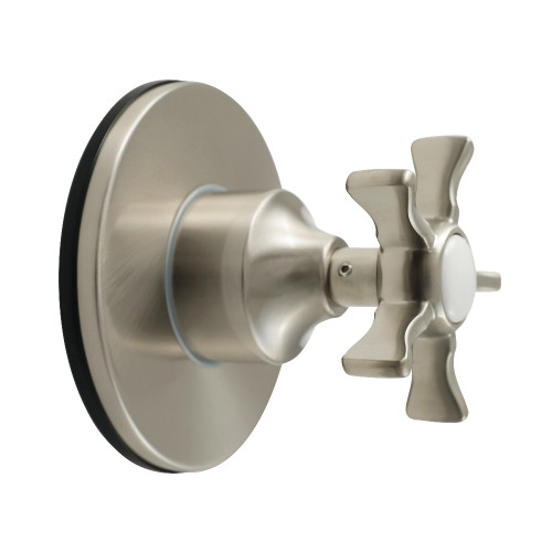 Kingston Brass Hamilton Single-Handle Three-Way Diverter Valve with Round Trim Kit, Brushed Nickel - KS3038NX