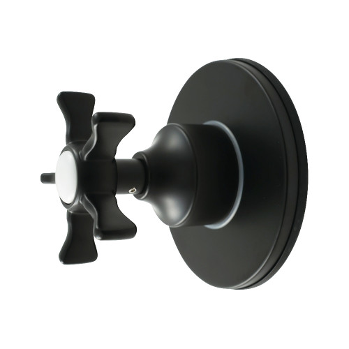 Kingston Brass Hamilton Single-Handle Six-Way Diverter Valve with Round Trim Kit, Matte Black - KS4030NX