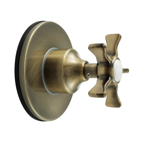 Kingston Brass Hamilton Single-Handle Three-Way Diverter Valve with Round Trim Kit, Antique Brass - KS3033NX