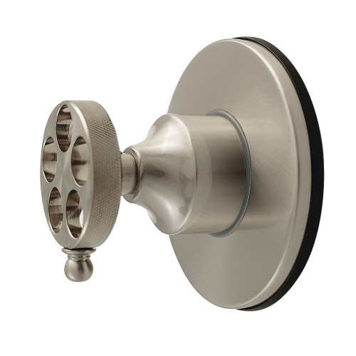 Kingston Brass Wendell Single-Handle Six-Way Diverter Valve with Knurled Handle and Round Trim Kit, Brushed Nickel - KS4038RKZ
