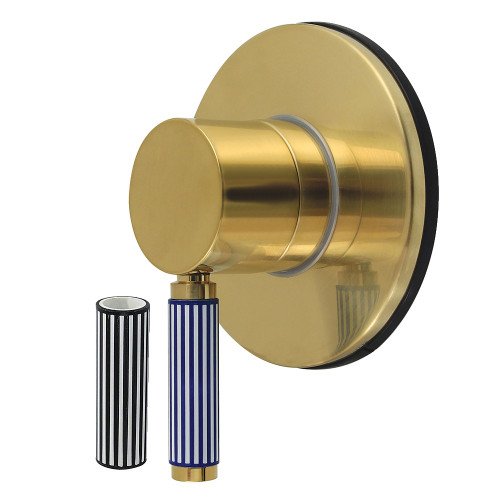 Kingston Brass Verona Single-Handle Six-Way Diverter Valve with Round Trim Kit, Brushed Brass - KS4037KPS
