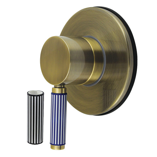 Kingston Brass Verona Single-Handle Three-Way Diverter Valve with Round Trim Kit, Antique Brass - KS3033KPS