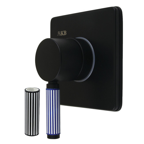 Kingston Brass Verona Single-Handle Three-Way Diverter Valve with Square Trim Kit, Matte Black - KS3040KPS